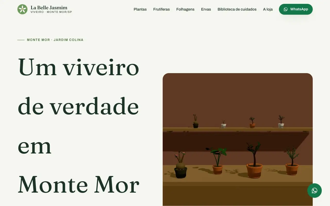Topo da página inicial do site da La Belle Jasmim